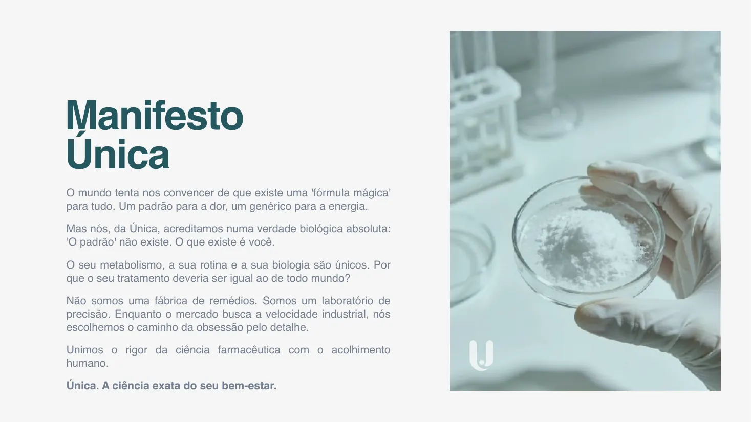 O manifesto que troca a fórmula padrão pela precisão do laboratório.